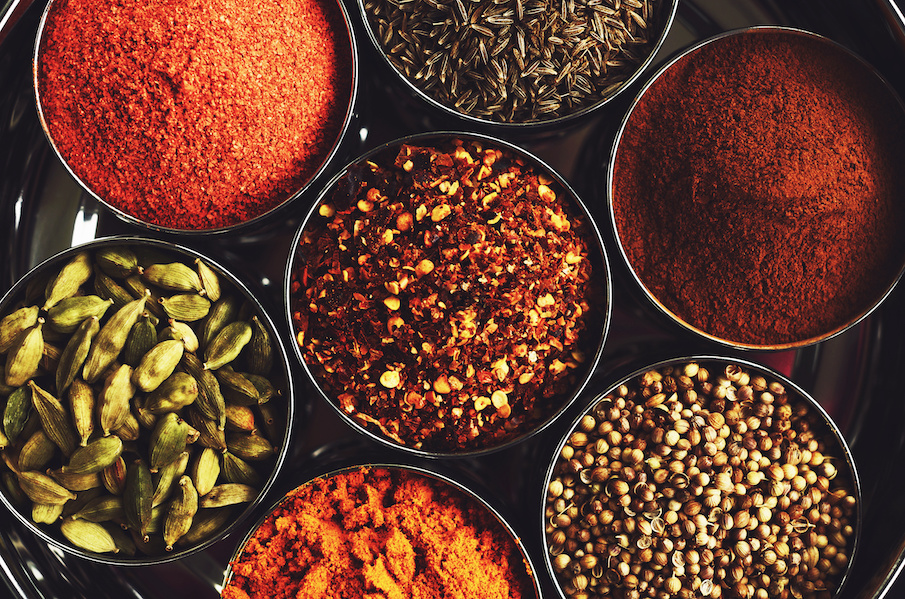 bowls of spices