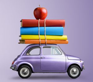 car with books