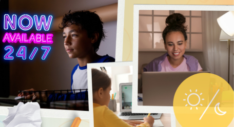 Brainfuse HelpNow live tutoring is available with your library card. Now available 24/7.